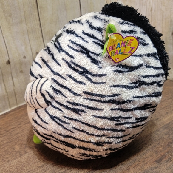 Ty BEANIE BALLZ OASIS Zebra Plush Toy 12" - Picture 2 of 7